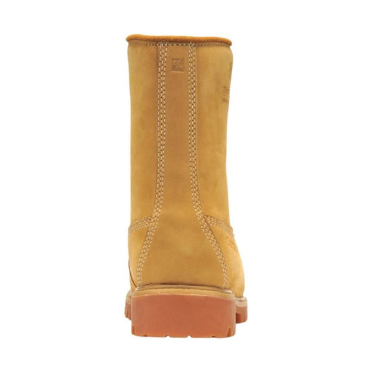 Tan boot on a white background