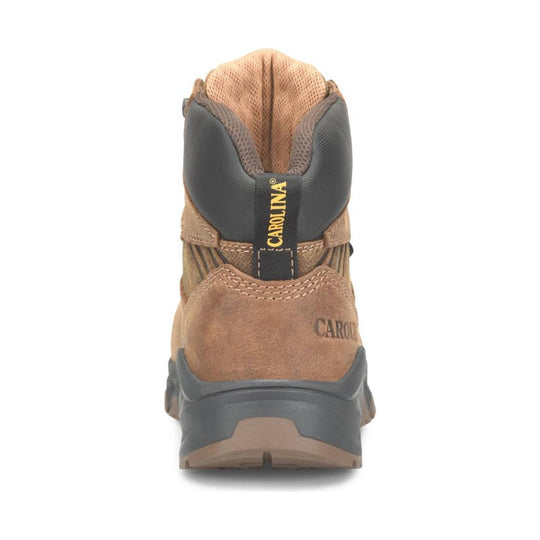 Brown work boot with 'Carolina' branding on a white background