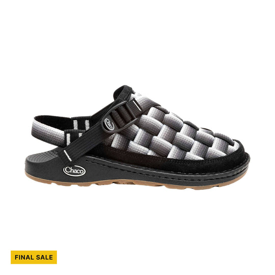 Chaco Women's Canyon Woven Clog - Fade Black/White - FINAL SALE - Lenny's Shoe & Apparel