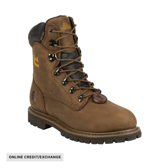Chippewa Men's 8 Inch Heavy Duty Tough Bark Utility Waterproof Insulated Steel Toe Work Boots - Brown - ONLINE CREDIT/EXCHANGE - Lenny's Shoe & Apparel