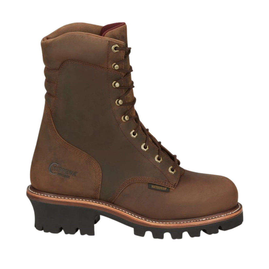Chippewa Men's 9 Inch Super DNA Insulated Steel Toe Logger Boots - Brown - Lenny's Shoe & Apparel