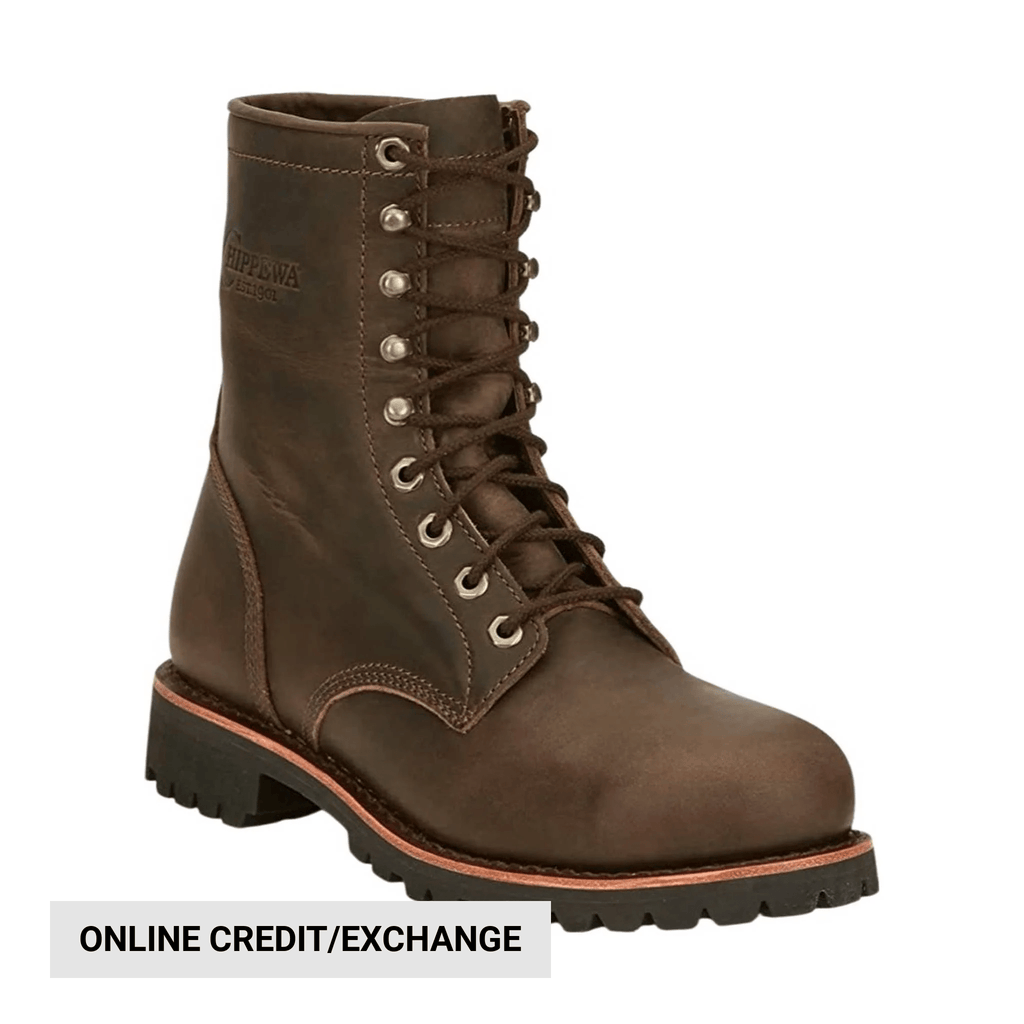 Chippewa Men's Classic 8in Non Insulated Steel Toe Work Boots - Wood - Lenny's Shoe & Apparel