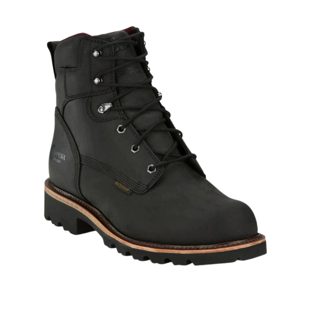Chippewa Men's Super DNA 6 Inch Waterproof Lace Up Steel Toe Work Boots - Black - Lenny's Shoe & Apparel