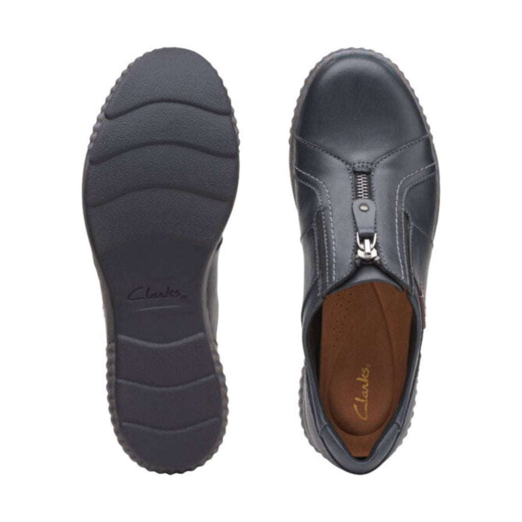 Clarks Women's Magnolia Zip Shoe - Black Leather - Lenny's Shoe & Apparel