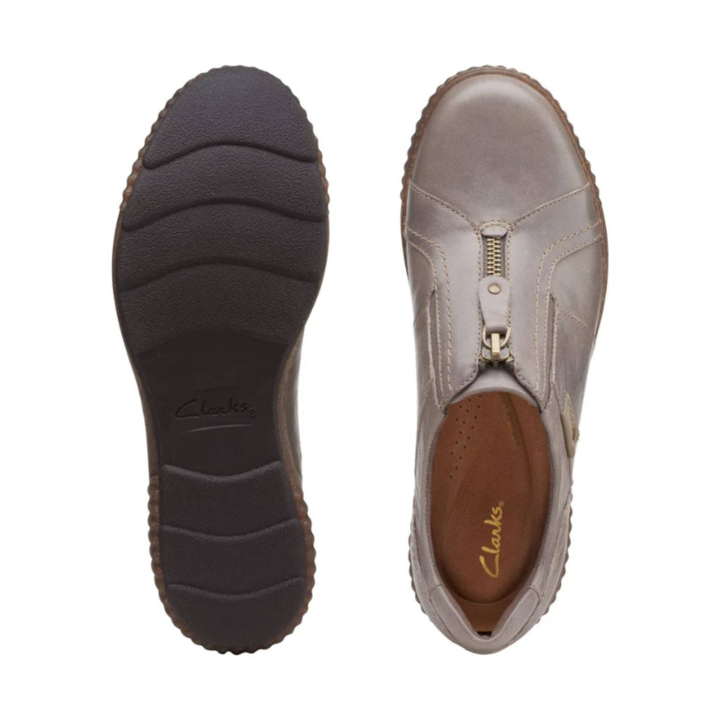 Clarks Women's Magnolia Zip Shoe - Dark Taupe - Lenny's Shoe & Apparel