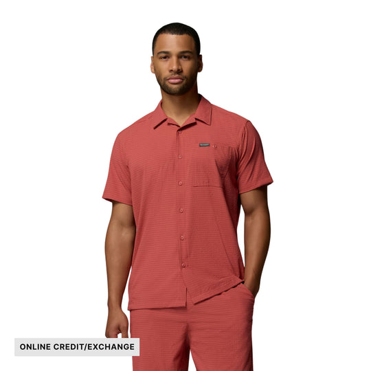 Columbia Men's Utilizer Short Sleeve Camp Shirt - Washed Red - ONLINE CREDIT/EXCHANGE - Lenny's Shoe & Apparel