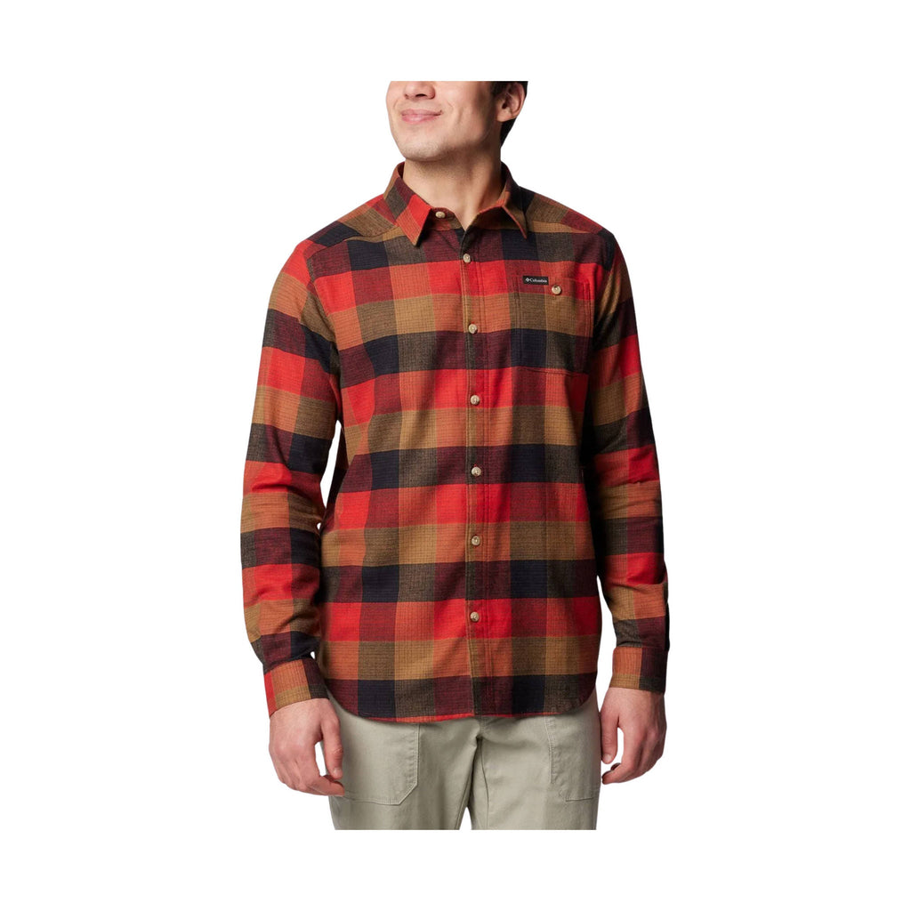 Columbia Men's Cornell Woods Flannel Long Sleeve Shirt - Snail Red Ombre - ONLINE STORE CREDIT/EXCHANGE ONLY - Lenny's Shoe & Apparel