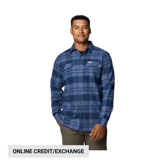 Columbia Men's Flare Gun Stretch Flannel Shirt - Collegiate Navy River Crossing Plaid - Lenny's Shoe & Apparel