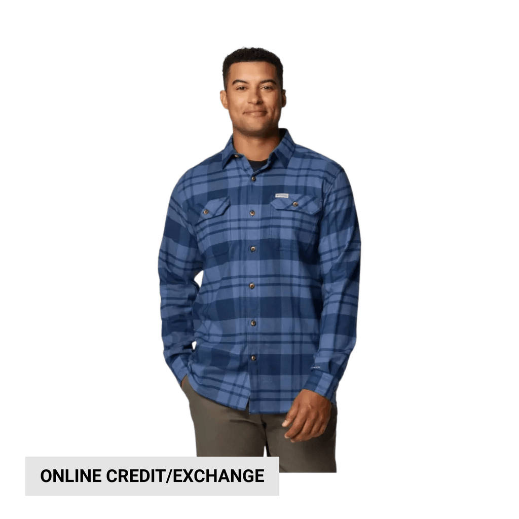 Columbia Men's Flare Gun Stretch Flannel Shirt - Collegiate Navy River Crossing Plaid - Lenny's Shoe & Apparel