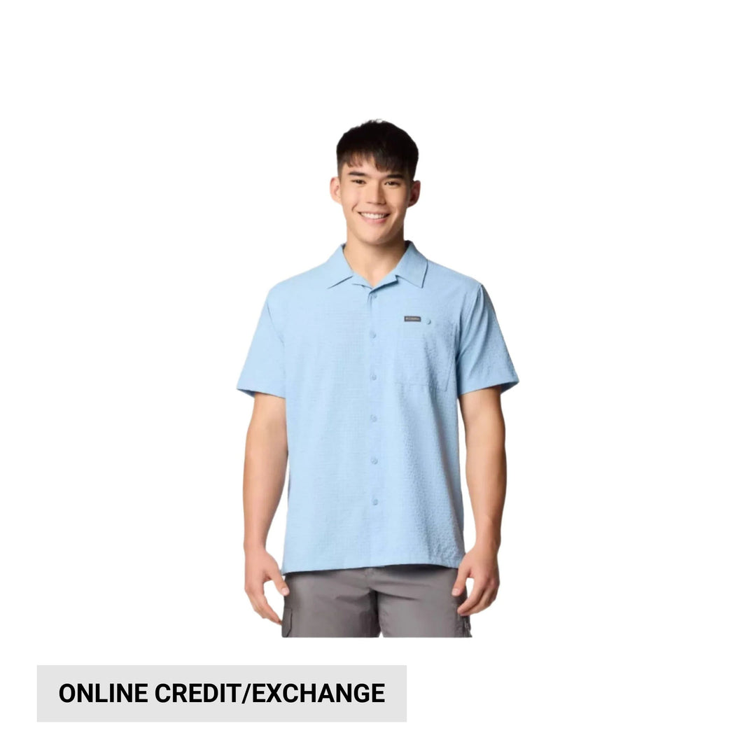 Columbia Men's Utilizer Short Sleeve Camp Shirt - Ripple Blue - Lenny's Shoe & Apparel