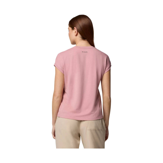 Pink short-sleeve T-shirt shown from the back