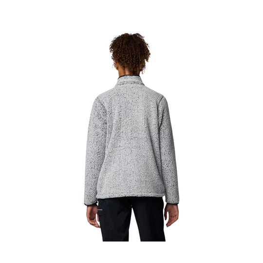 Light gray sherpa fleece jacket shown from the back