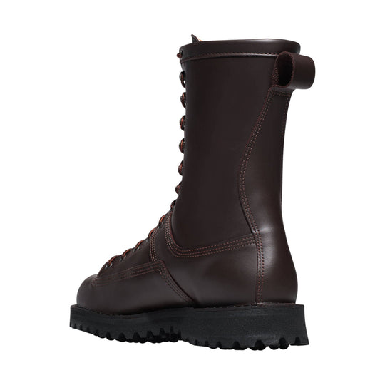 Dark brown tall lace-up insulated boot with a black lug sole