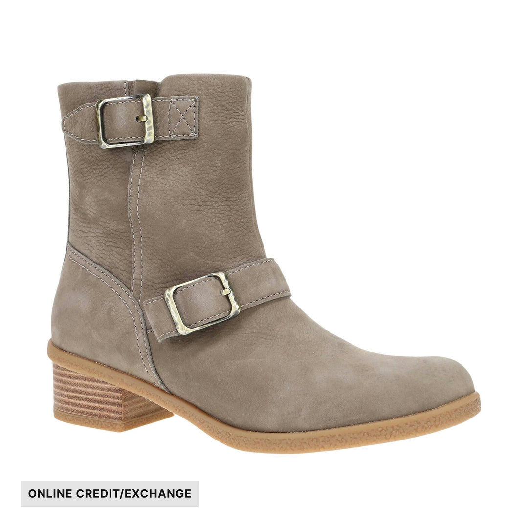 Dansko Women's Delphine Boots - Stone Waterproof Nubuck - ONLINE CREDIT/EXCHANGE - Lenny's Shoe & Apparel