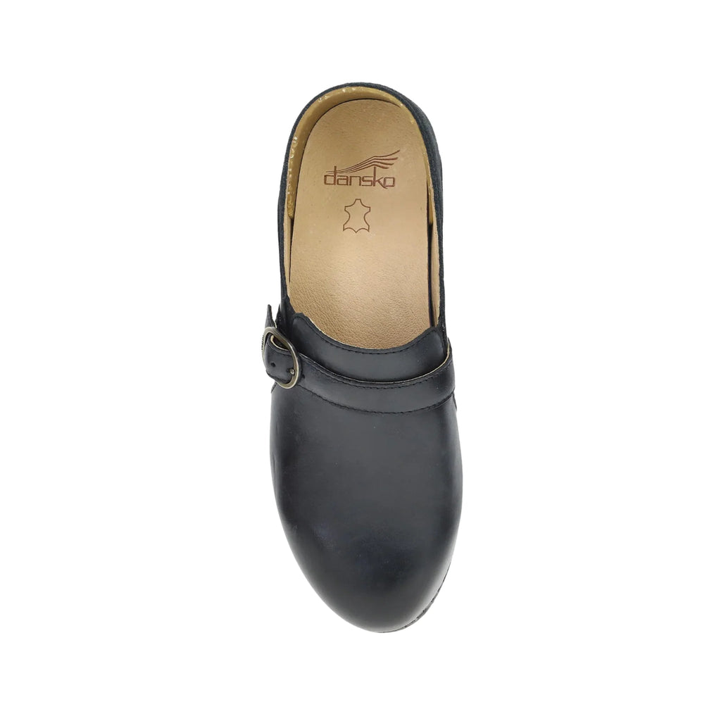 Dansko Women's Margaret - Black Burnished Calf Clog - Lenny's Shoe & Apparel