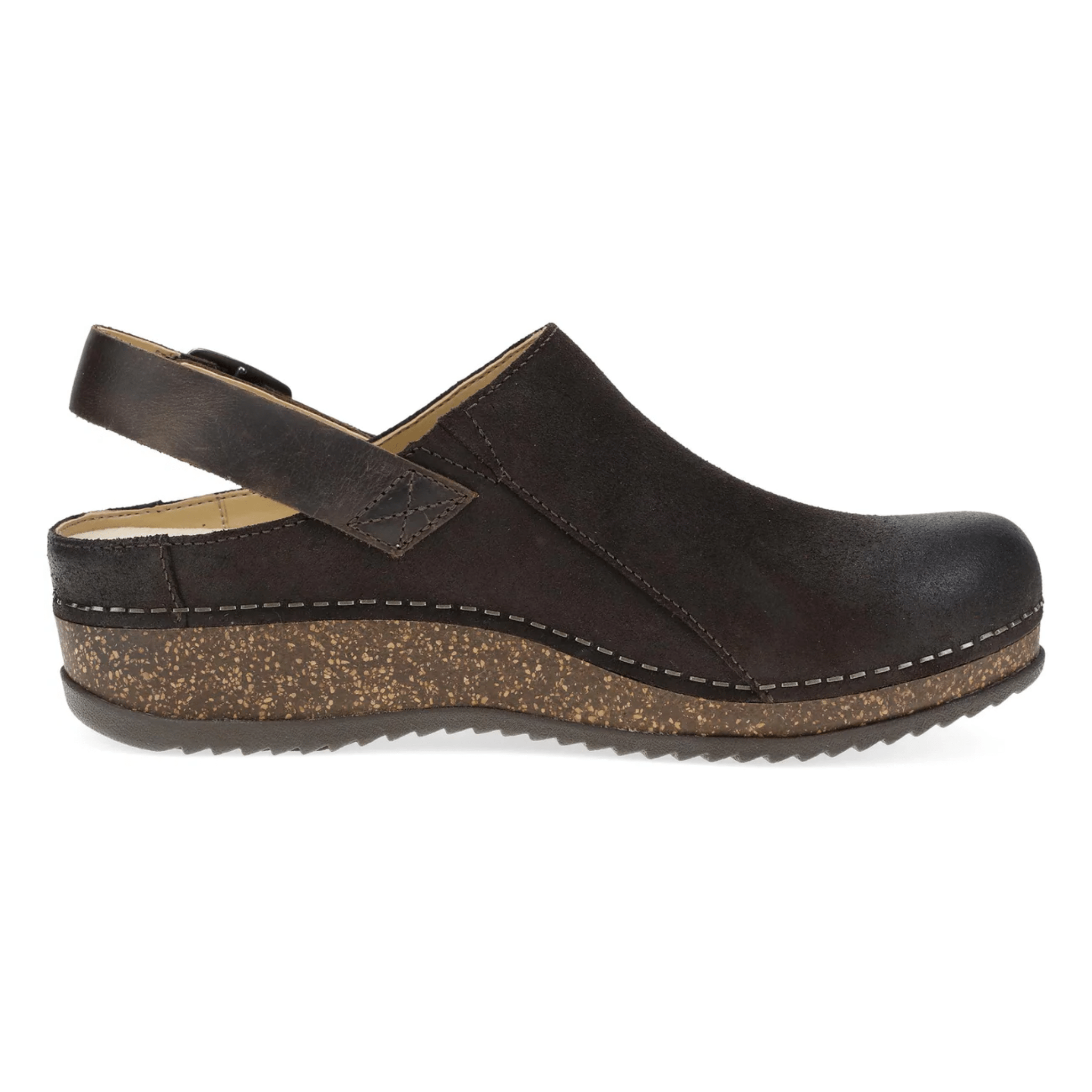 mery｜ Dansko Women's Merrin Shoes - Chocolate Burnished Suede Mule