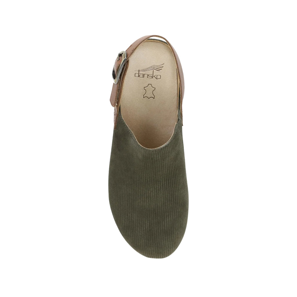Dansko Women's Merrin Shoes - Olive Suede Mule - Lenny's Shoe & Apparel