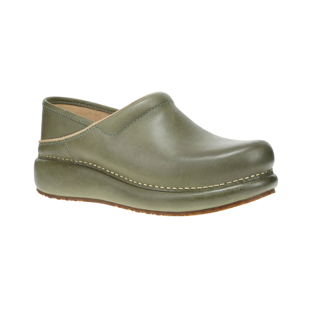 Dansko Women's Platform Pro Clogs - Green Burnished Nubuck - Lenny's Shoe & Apparel
