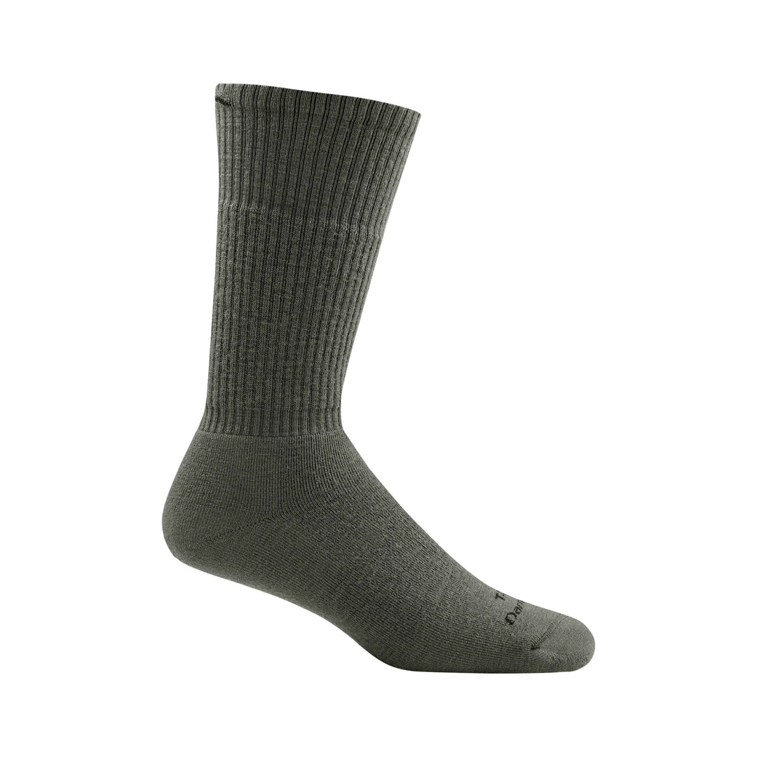 Olive green ribbed boot sock with full cushioning