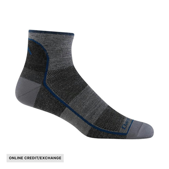 Darn Tough Vermont Men's Quarter Lightweight Athletic Sock - Charcoal - ONLINE CREDIT/EXCHANGE - Lenny's Shoe & Apparel