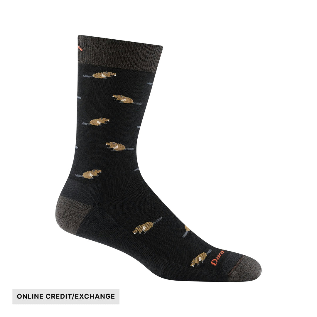 Darn Tough Vermont Men's Sawtooth Crew Lightweight Lifestyle Sock - Black - ONLINE CREDIT/EXCHANGE - Lenny's Shoe & Apparel