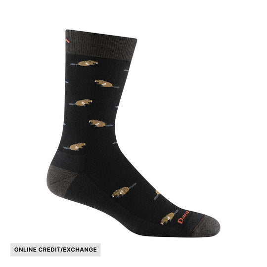 Darn Tough Vermont Men's Sawtooth Crew Lightweight Lifestyle Sock - Black - ONLINE CREDIT/EXCHANGE - Lenny's Shoe & Apparel