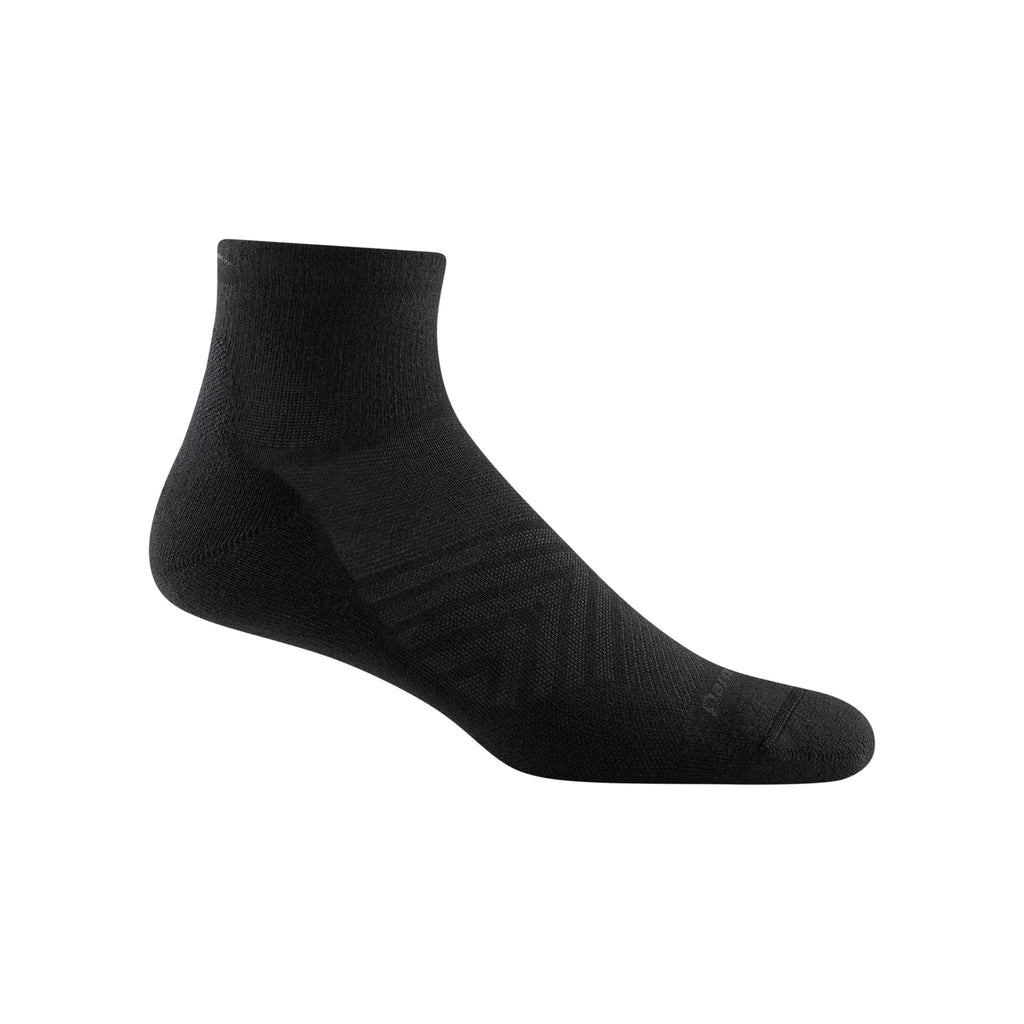 Darn Tough Vermont Men's Coolmax Run Quarter Ultra Lightweight Running Sock - Black - Lenny's Shoe & Apparel