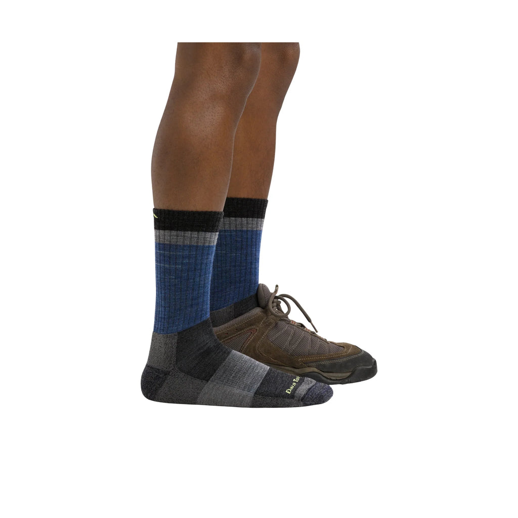 Darn Tough Vermont Men's Heady Stripe Micro Crew Lightweight Hiking Sock - Blue - Lenny's Shoe & Apparel