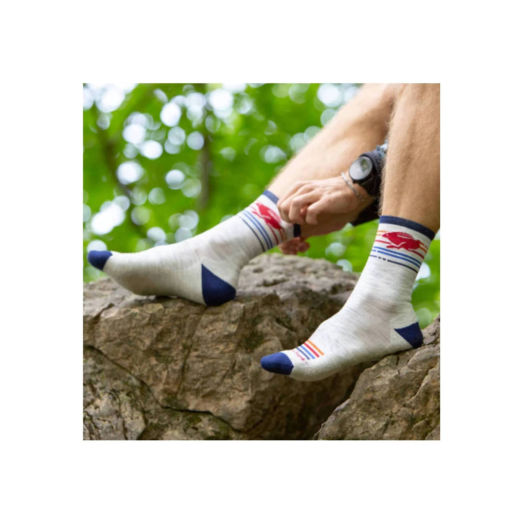 Darn Tough Vermont Men's Pacer Micro Crew Ultra Lightweight Running Sock - Ash - Lenny's Shoe & Apparel