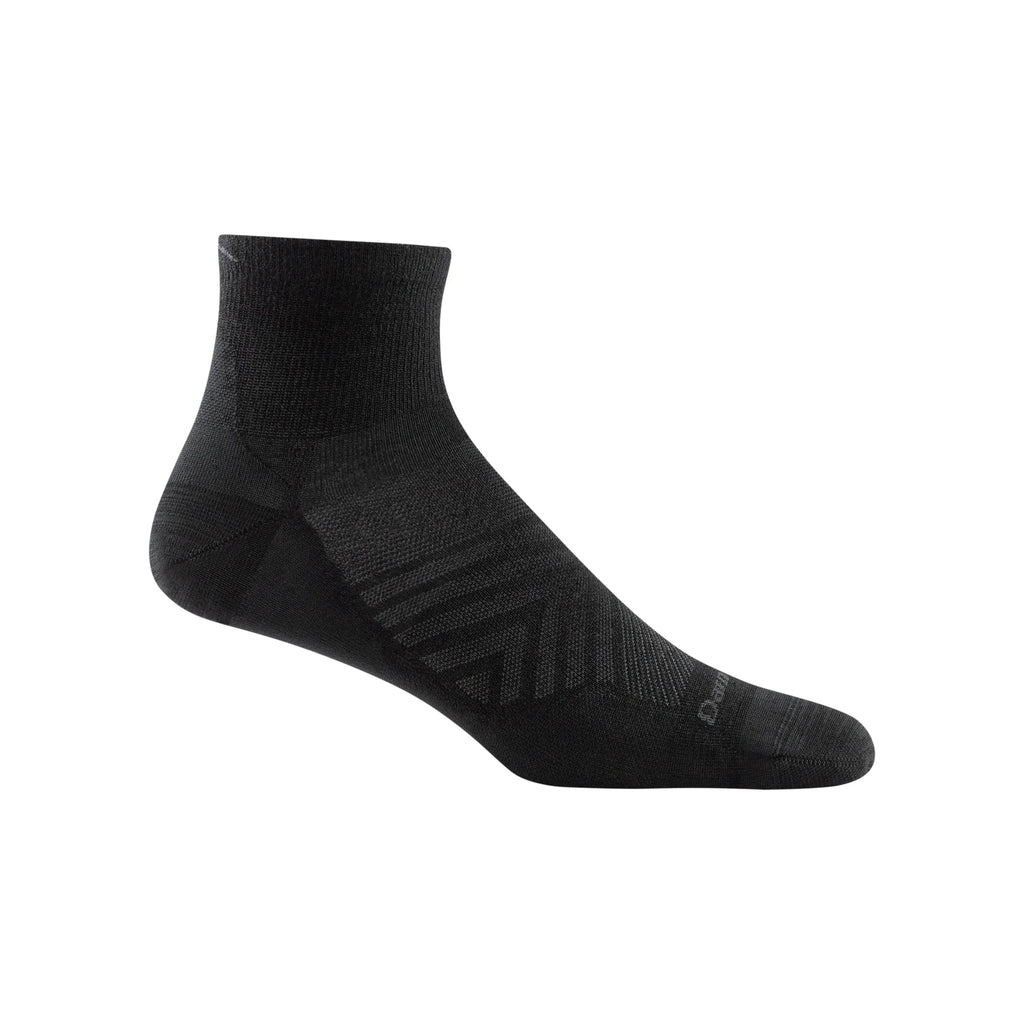 Darn Tough Vermont Men's Run Quarter No Cushion Ultra Lightweight Running Sock - Black - Lenny's Shoe & Apparel