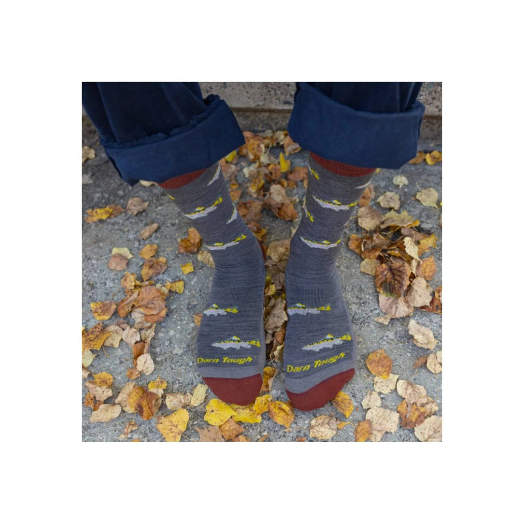Darn Tough Vermont Men's Spey Fly Crew Lightweight Lifestyle Sock - Taupe - Lenny's Shoe & Apparel