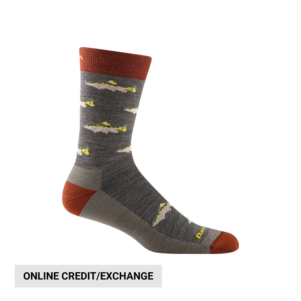Darn Tough Vermont Men's Spey Fly Crew Lightweight Lifestyle Sock - Taupe - Lenny's Shoe & Apparel