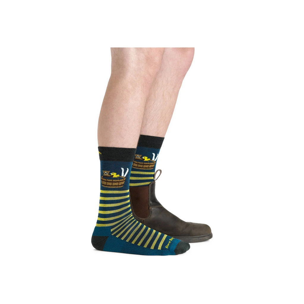 Darn Tough Vermont Men's Wild Life Crew Lightweight Lifestyle Sock - Dark Teal - Lenny's Shoe & Apparel