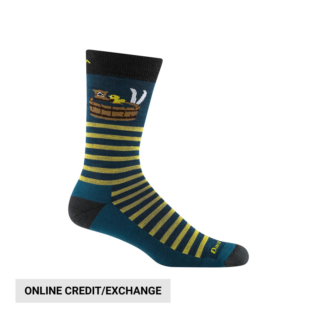 Darn Tough Vermont Men's Wild Life Crew Lightweight Lifestyle Sock - Dark Teal - Lenny's Shoe & Apparel