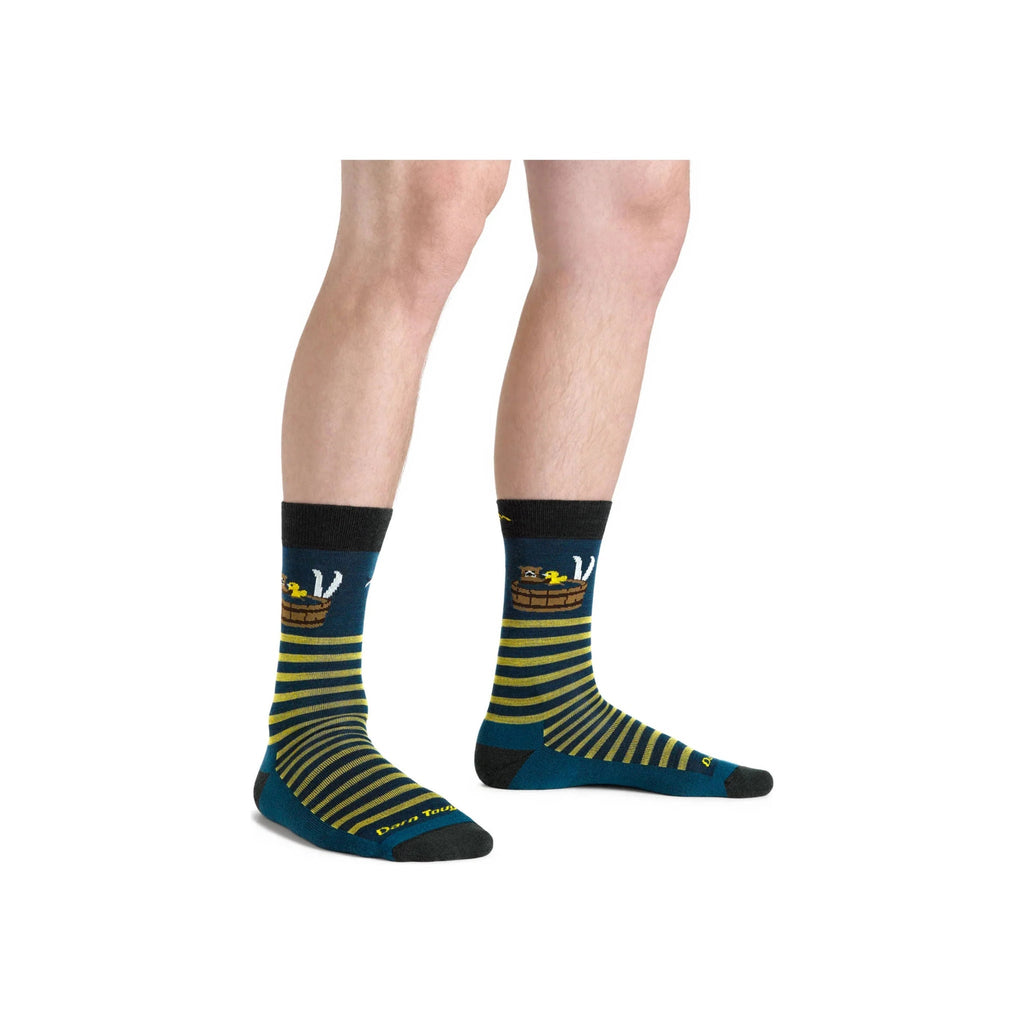 Darn Tough Vermont Men's Wild Life Crew Lightweight Lifestyle Sock - Dark Teal - Lenny's Shoe & Apparel