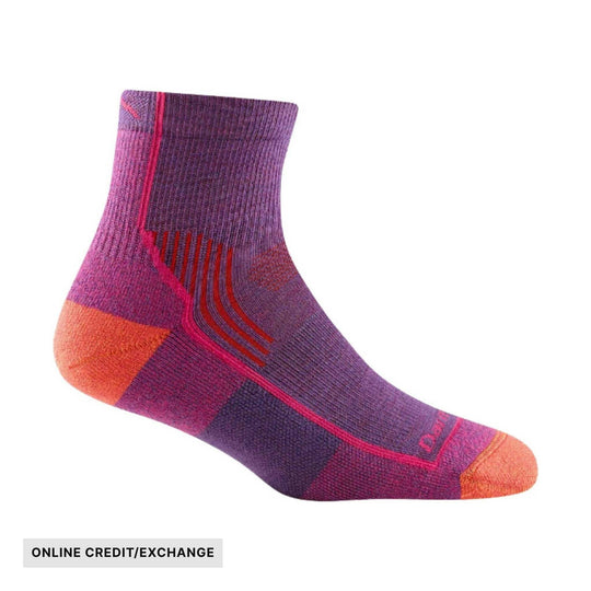 Darn Tough Vermont Women's Hiker Quarter Midweight Sock - Berry - ONLINE CREDIT/EXCHANGE - Lenny's Shoe & Apparel