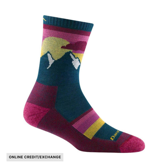Darn Tough Vermont Women's Sunset Ledge Micro Crew Lightweight Hiking Sock - Dark Teal - ONLINE CREDIT/EXCHANGE - Lenny's Shoe & Apparel