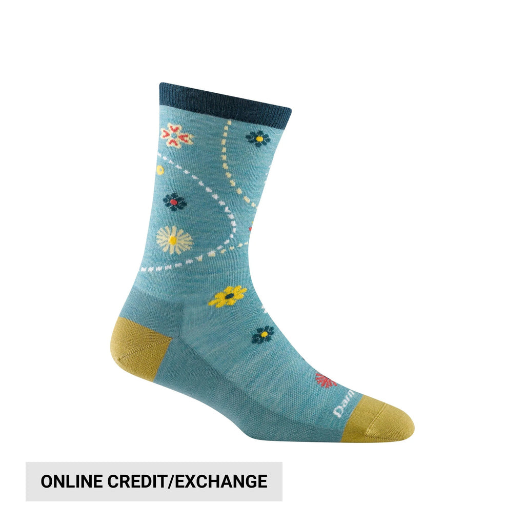Darn Tough Vermont Women's Garden Lightweight Lifestyle Crew - Aqua - Lenny's Shoe & Apparel