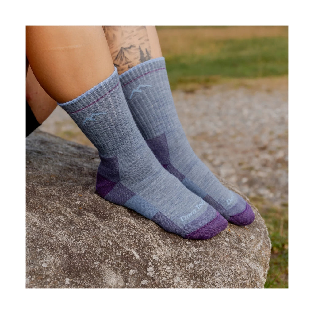 Darn Tough Vermont Women's Hiker Micro Crew Cushion - Light Denim - Lenny's Shoe & Apparel