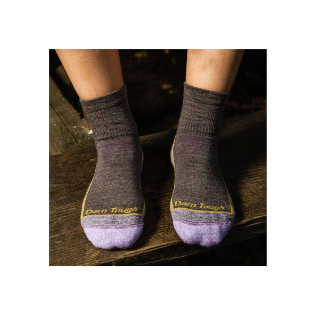 Darn Tough Vermont Women's Hiker Quarter Midweight Sock - Taupe - Lenny's Shoe & Apparel