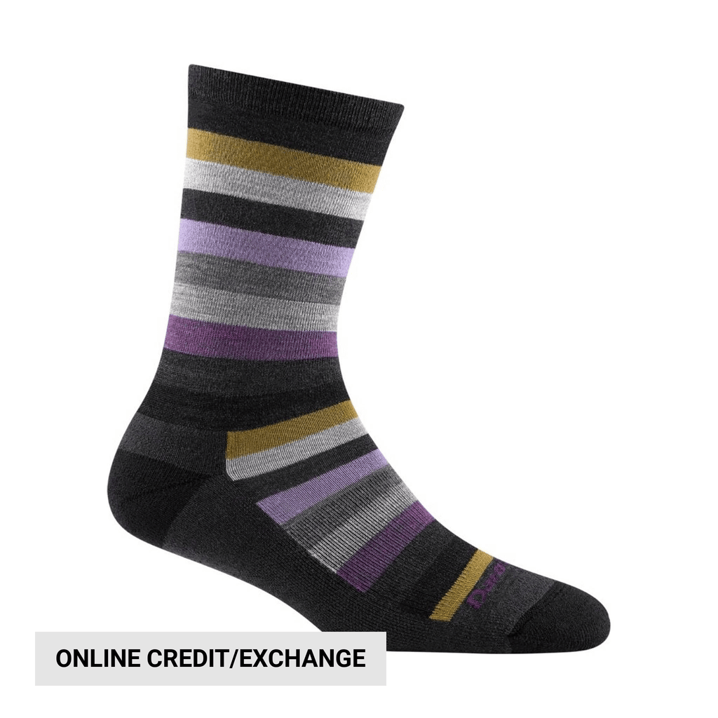 Darn Tough Vermont Women's Mystic Stripe Crew Lightweight Lifestyle Sock - Grey - Lenny's Shoe & Apparel