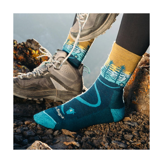 Darn Tough Vermont Women's Northwoods Micro Crew Midweight Hiking Sock - Dark Teal - Lenny's Shoe & Apparel