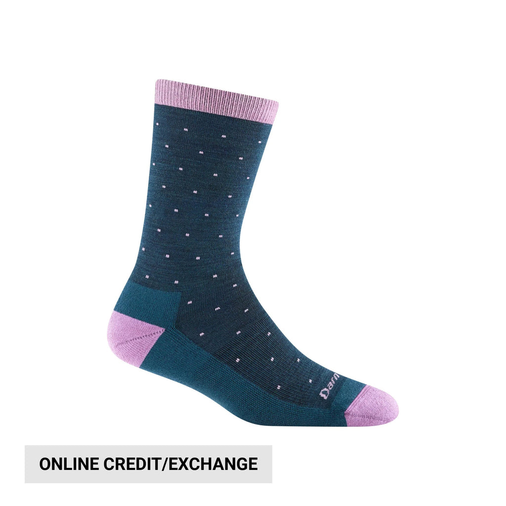 Darn Tough Vermont Women's Pin Drop Crew Lightweight Lifestyle Sock - Dark Teal - Lenny's Shoe & Apparel