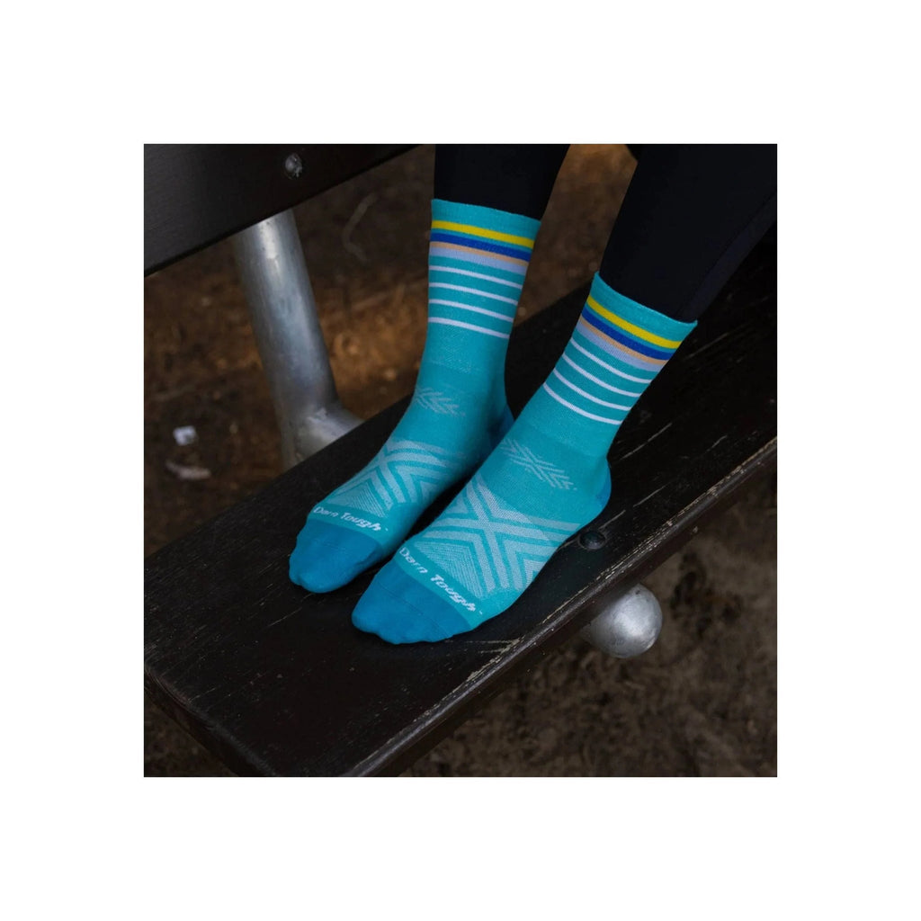 Darn Tough Vermont Women's Stride Micro Crew Ultra - Lightweight Running Sock - Teal - Lenny's Shoe & Apparel