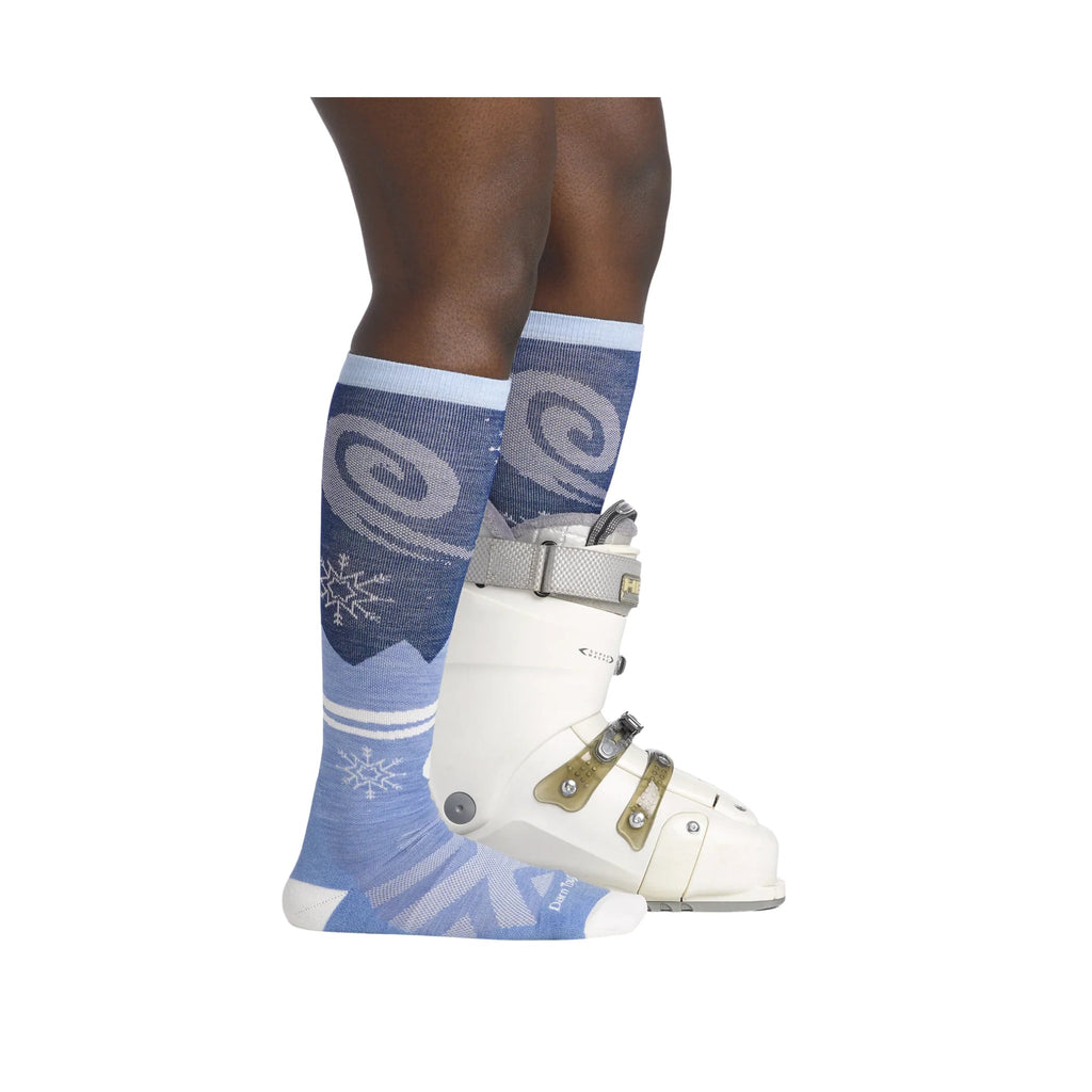 Darn Tough Vermont Women's Swirlwind Over The Calf Lightweight Ski and Snowboard Socks - Midnight - Lenny's Shoe & Apparel