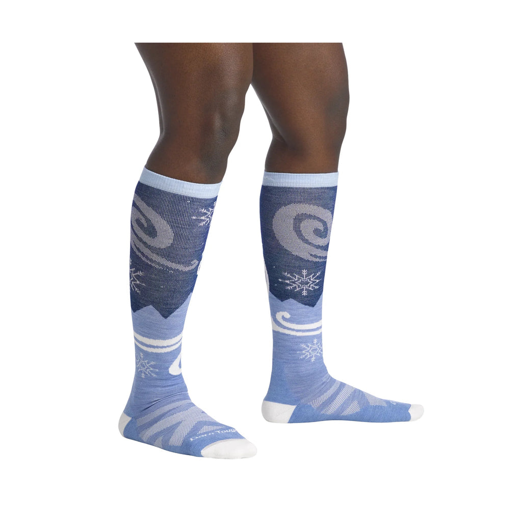 Darn Tough Vermont Women's Swirlwind Over The Calf Lightweight Ski and Snowboard Socks - Midnight - Lenny's Shoe & Apparel