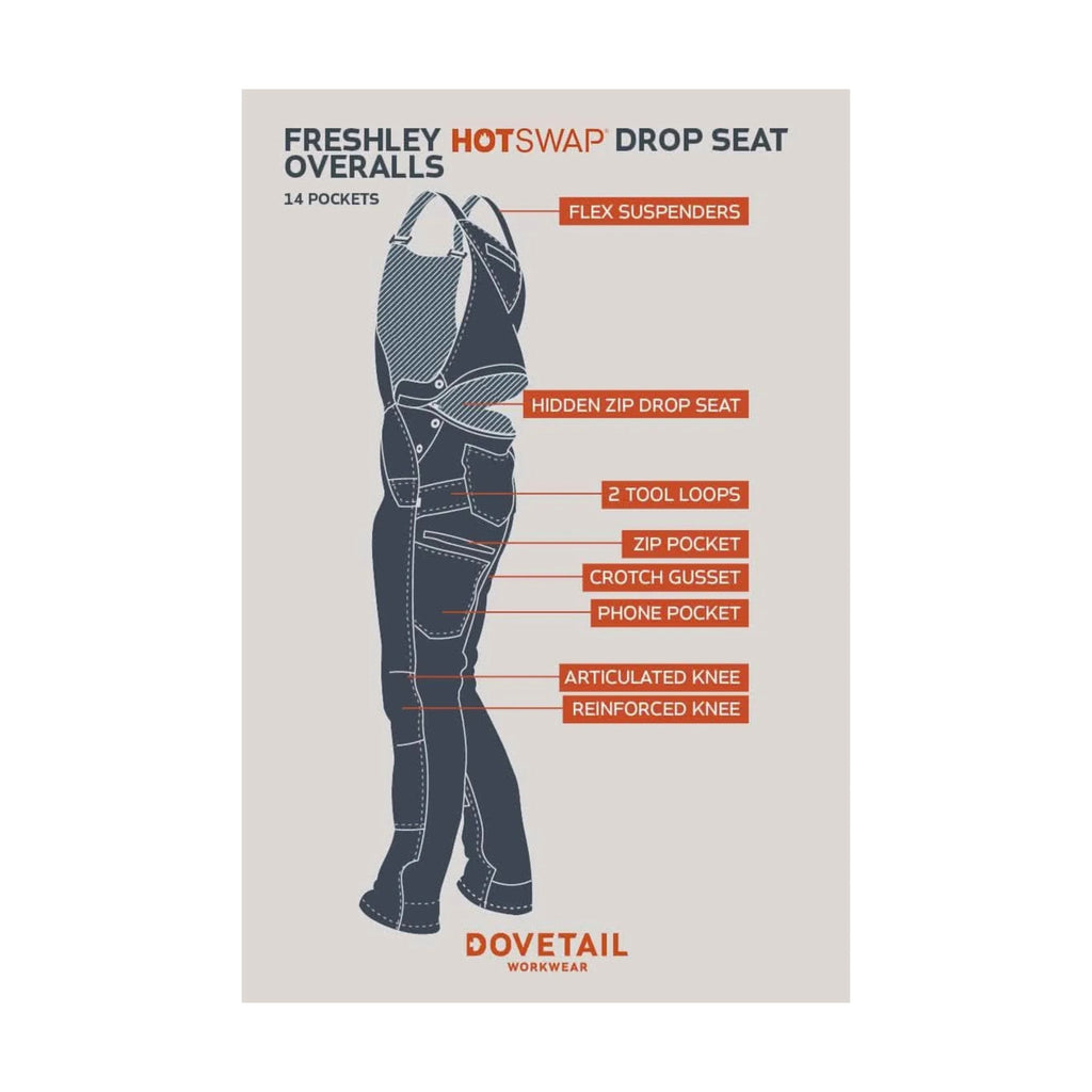 Dovetail Women's Freshly Hotswap Thermal Denim Overalls - Grey - Lenny's Shoe & Apparel