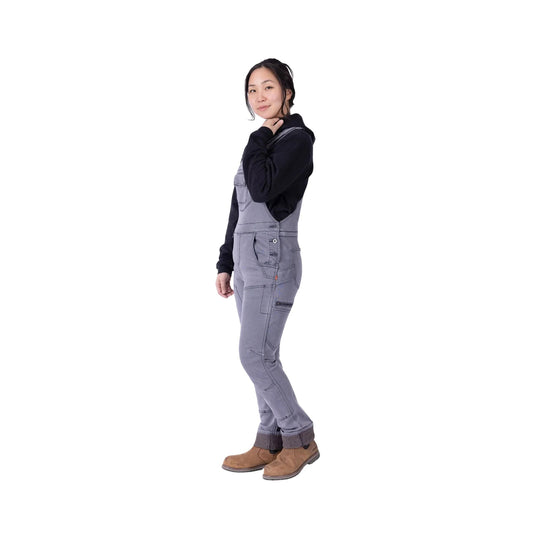Dovetail Women's Freshly Hotswap Thermal Denim Overalls - Grey - Lenny's Shoe & Apparel