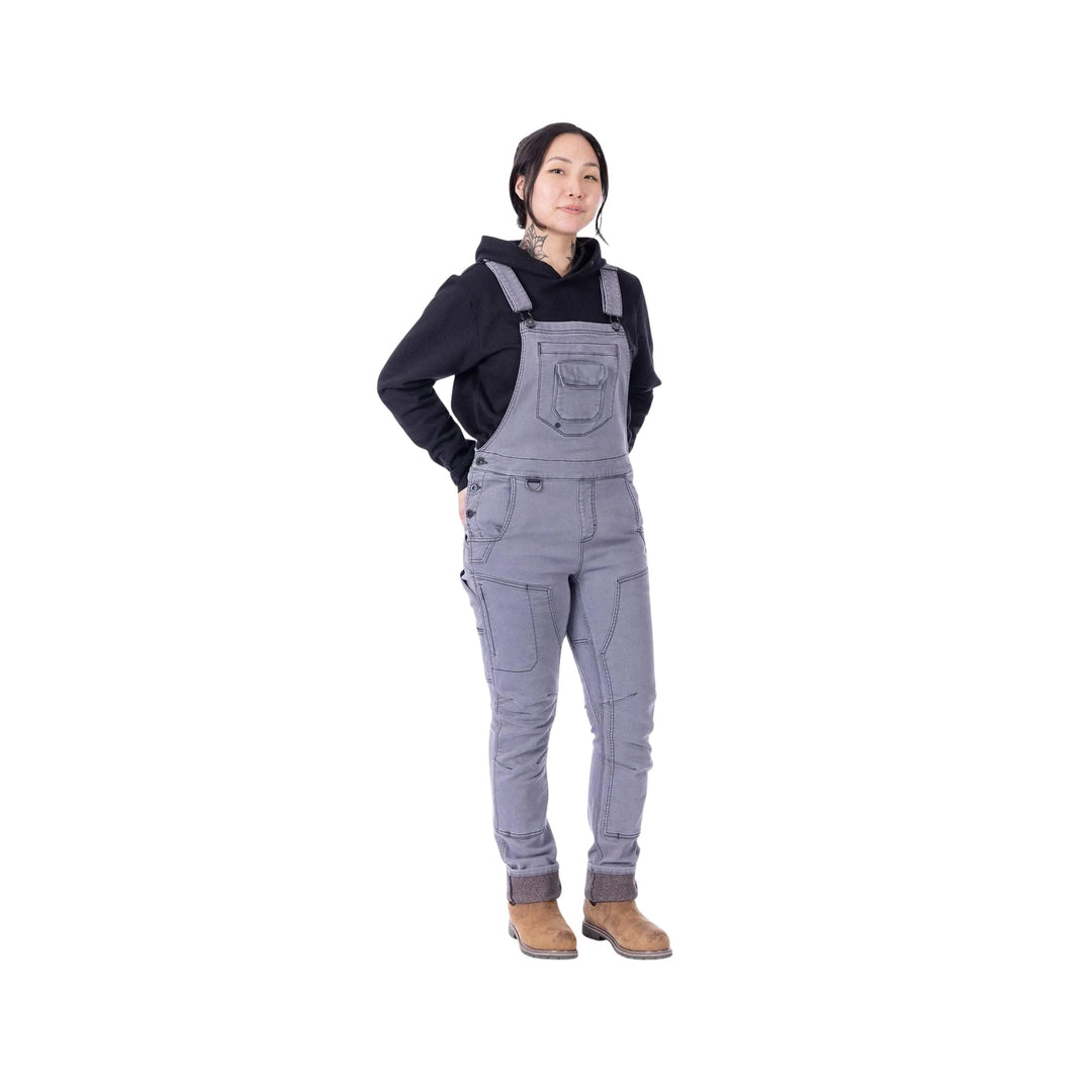 Dovetail Women's Freshly Hotswap Thermal Denim Overalls - Grey - Lenny's Shoe & Apparel
