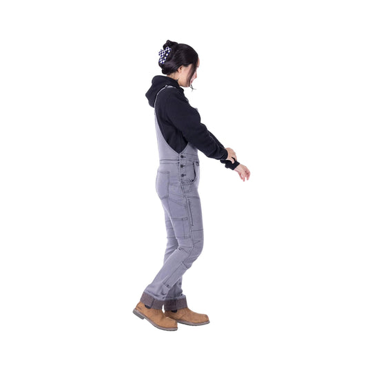 Dovetail Women's Freshly Hotswap Thermal Denim Overalls - Grey - Lenny's Shoe & Apparel